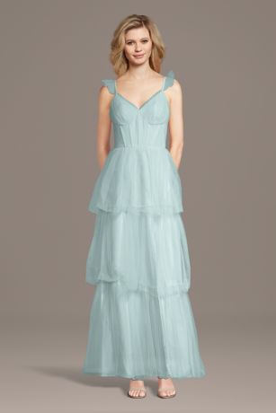 Picture of Tulle Ruffle Strap A-Line Dress with Tiered Skirt