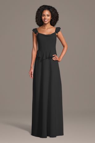 Picture of Chiffon Ruffle Strap A-Line Dress with Peplum