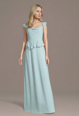 Picture of Chiffon Ruffle Strap A-Line Dress with Peplum