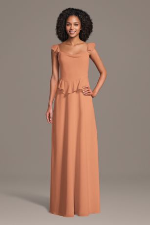 Picture of Chiffon Ruffle Strap A-Line Dress with Peplum