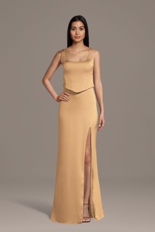 Picture of Matte Satin Faux Two-Piece Tank Sheath Dress