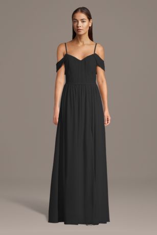 Picture of Chiffon Off-the-Shoulder Pleated Bodice Dress