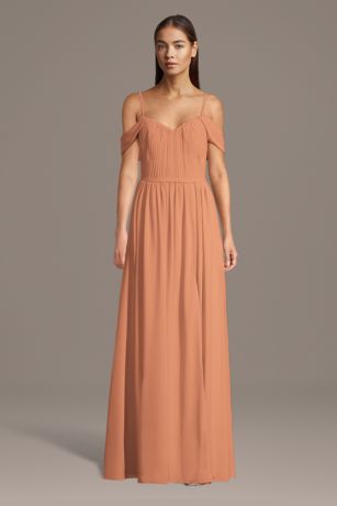 Picture of Chiffon Off-the-Shoulder Pleated Bodice Dress