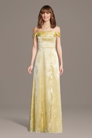 Picture of Jacquard Off-the-Shoulder Cowl Neck A-Line Dress