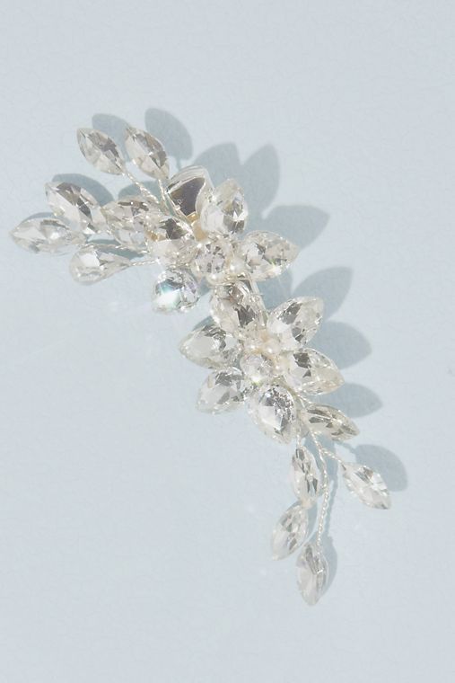David's Bridal Floral Crystal Spray Hair Clip