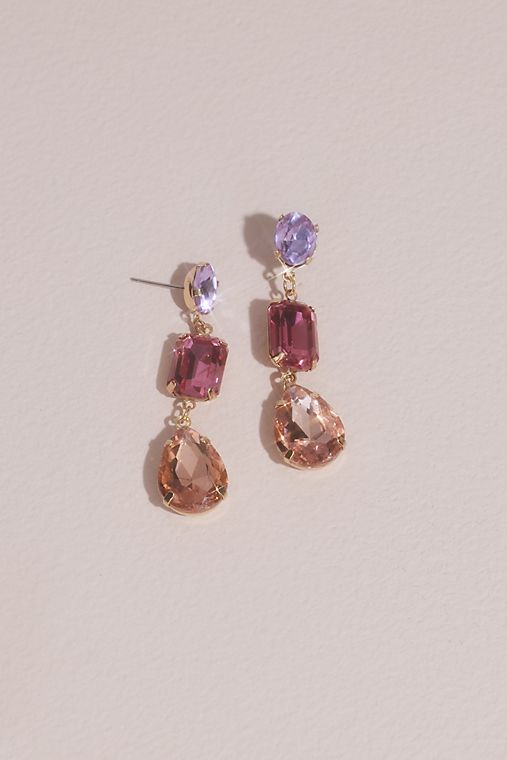 Jules and Cleo Tricolor Gem Drop Earrings
