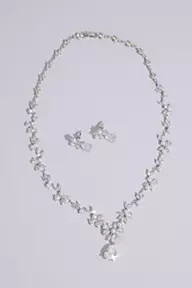 Oleg Cassini Floral Cubic Zirconia and Pearl Jewelry Set