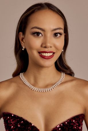 Picture of Drop Pearl and Rhinestone Set