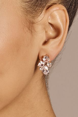 Picture of Rose Gold Stone Cluster Earrings