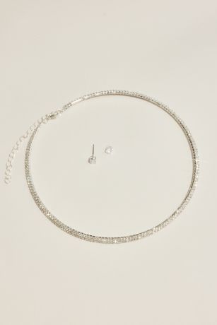 Picture of Rhinestone Adjustable Cuff Necklace Set