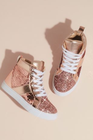 rose gold high top sneakers