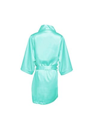 teal satin robe