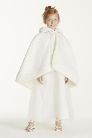 white faux fur cape wedding