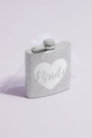 Picture of Glitter Bride Flask with Veil