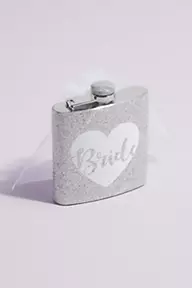  Glitter Bride Flask with Veil