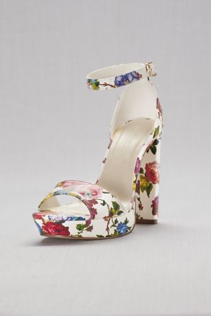 floral platform heels