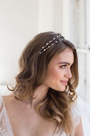 Handmade Faux Pearl Double Strand Headband David S Bridal