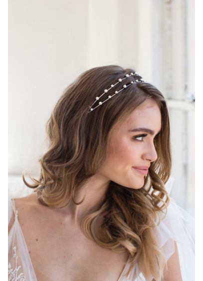 Handmade Faux Pearl Double Strand Headband David S Bridal