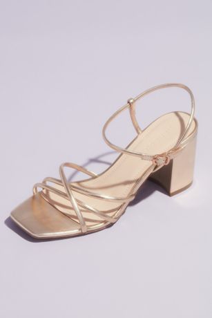 gold block heels size 11