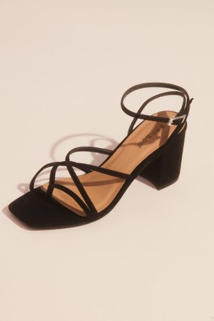 bamboo block heel sandals