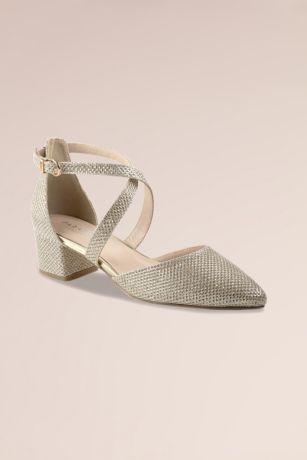 Picture of Francis Shimmer Crisscross Strap Block Heels
