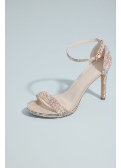 Blossom Grey (Allover Pave Crystal Ankle Strap Sandals)
