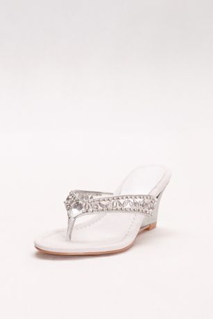 embellished wedge flip flops