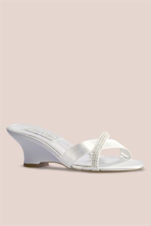 white satin mules