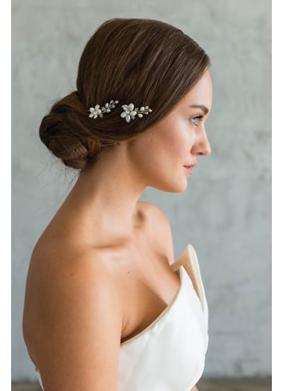 Freshwater Pearl Flower Hair Pin Set - Wedding Accessories