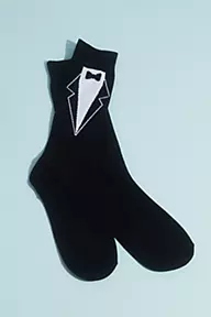 David's Bridal No Cold Feet Groom Socks with Tie Detail