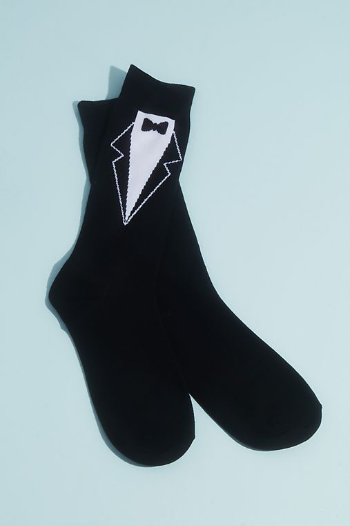  No Cold Feet Groom Socks with Tie Detail