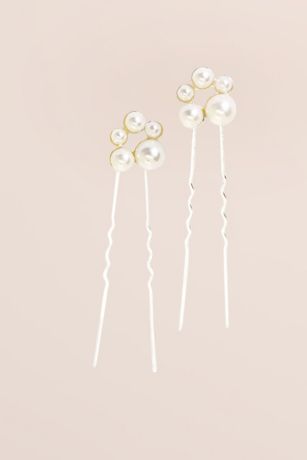 Picture of Freshwater Pearl Cluster Hairpin Set