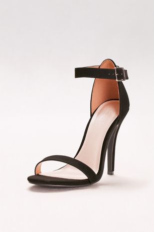 black ankle strap sandals heels