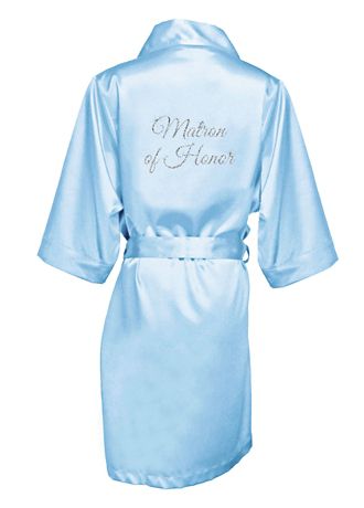 Rhinestone Mother of the Bride Satin Robe - Davids Bridal