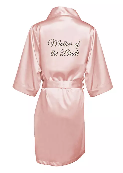 Glitter Print Mother of the Bride Satin Robe Image 1
