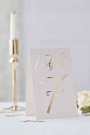 wedding table numbers and place cards