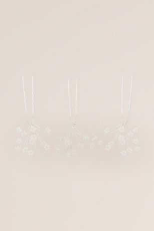 Picture of Tiny Crystal Daisy Hand-Wired Hairpin Set