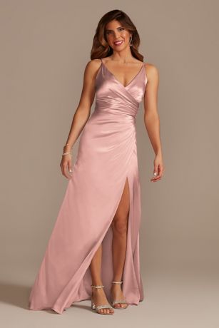 Picture of Galina Signature Charmeuse Draped Strappy Dress in Ballet Size: 18 David's Bridal