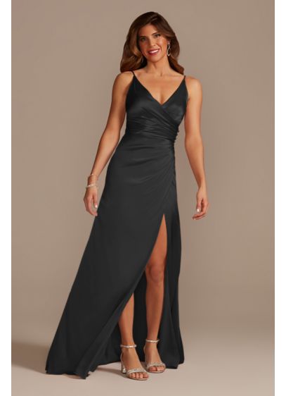 Charmeuse Draped Strappy Bridesmaid Dress - A glam style with gorgeous details, this satin-like
