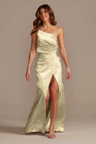 Picture of Charmeuse Draped One-Shoulder Dress