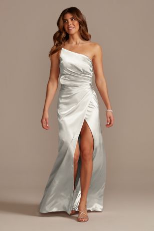 Picture of Charmeuse Draped One-Shoulder Dress