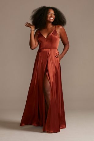 Picture of Charmeuse Deep V-Neck A-Line Dress