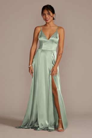 Picture of Charmeuse Deep V-Neck A-Line Dress