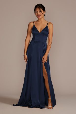 Picture of Charmeuse Deep V-Neck A-Line Dress