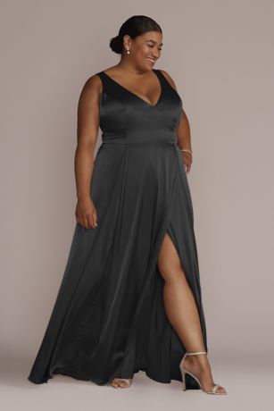 Charmeuse Tank V-Neck Bridesmaid Dress ...