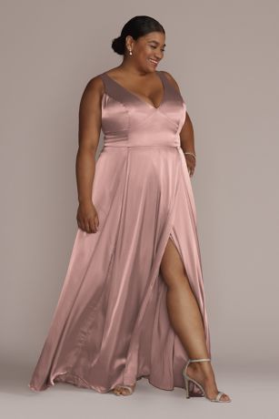 Picture of Charmeuse Tank V-Neck Dress with Slit