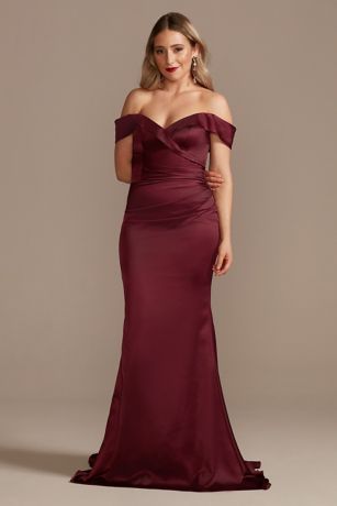 Picture of Satin Off-the-Shoulder Mermaid Dress