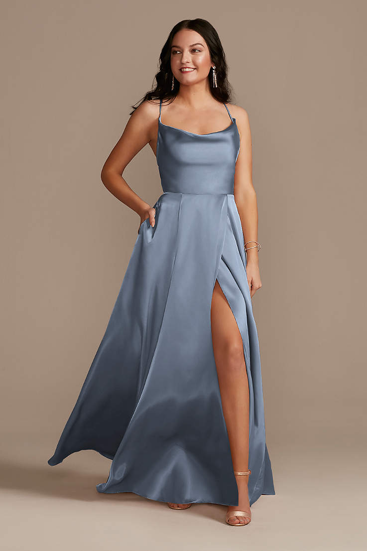 Steel Blue Bridesmaid Dresses | Davids ...