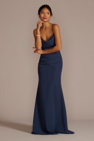 Picture of Stretch Crepe Cowl Neck Strappy Dress