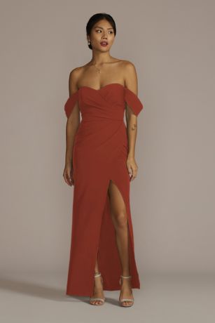 Picture of Stretch Crepe Off-the-Shoulder Dress
